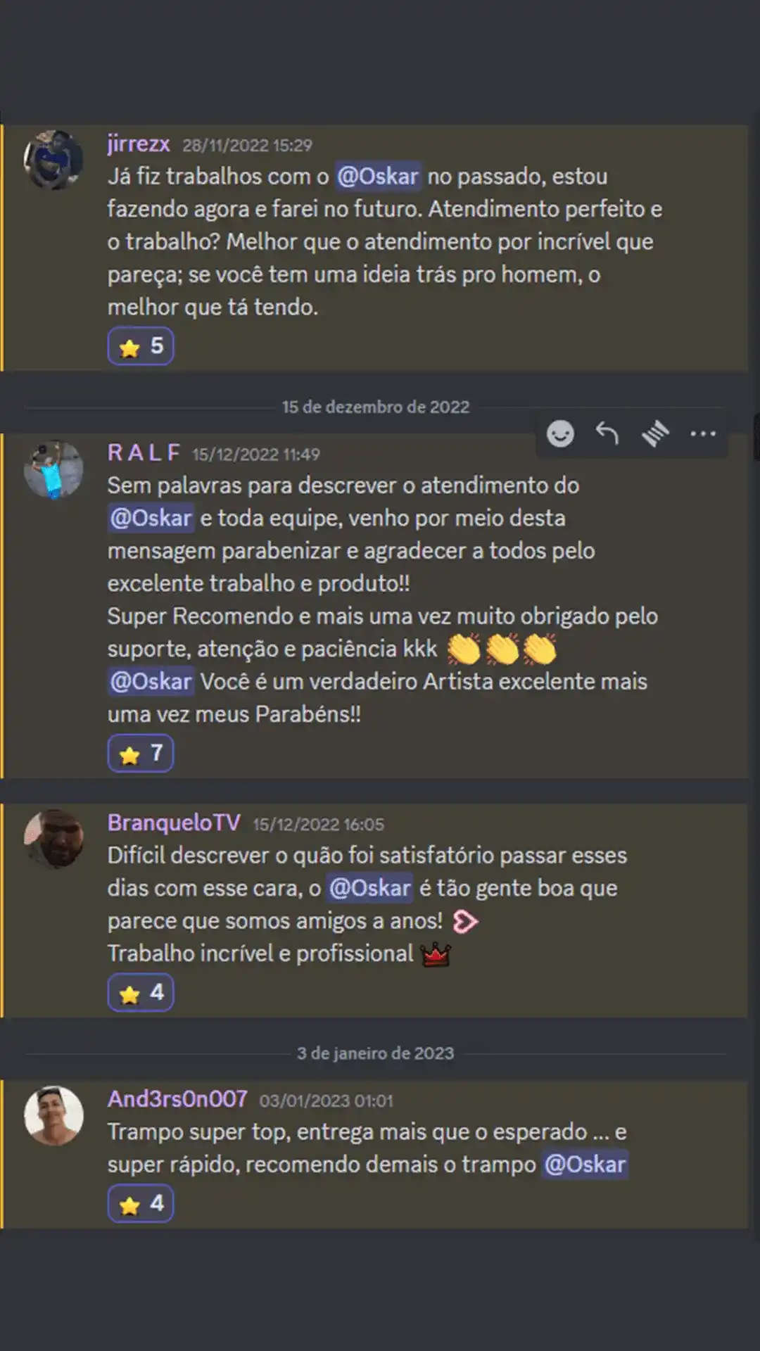 Feedback de cliente 5